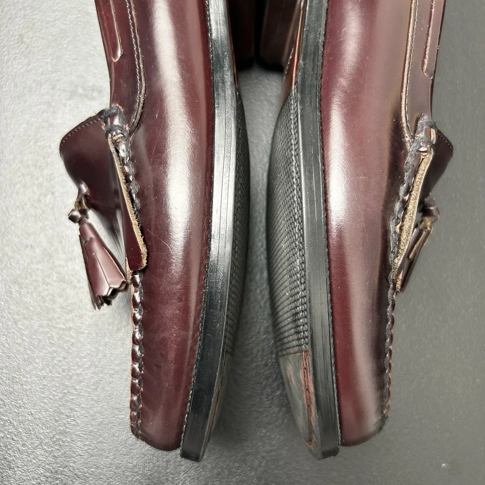 Bostonian Loafers Shoes Mens 9M Oxblood Leather Casual Tasseled Comfort